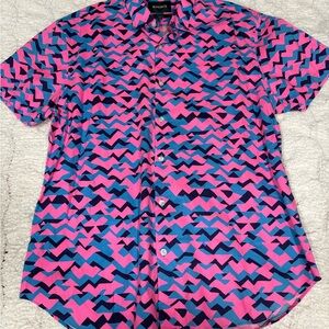 Bonobos Men's Pink and Blue Geometric Shirt